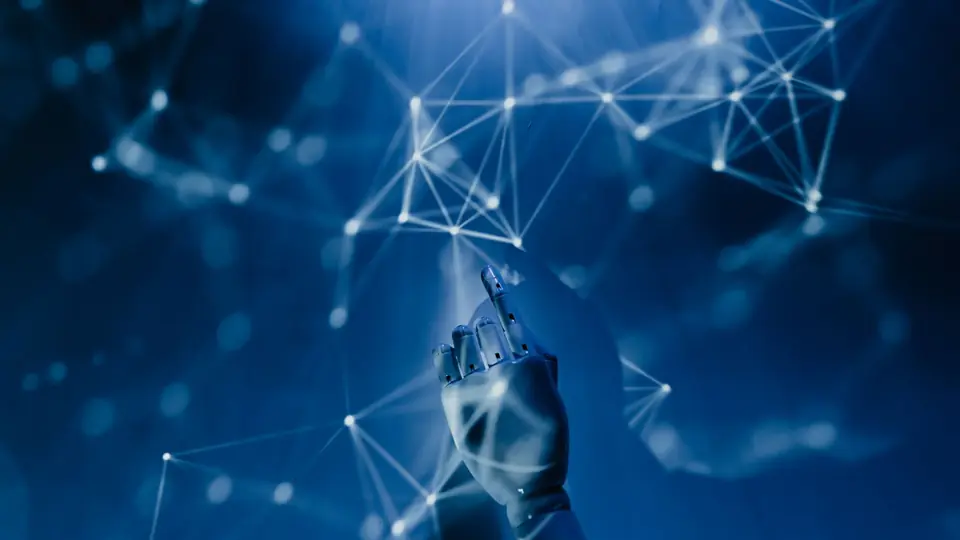 Abstrakte Darstellung eines neuronalen Netzes